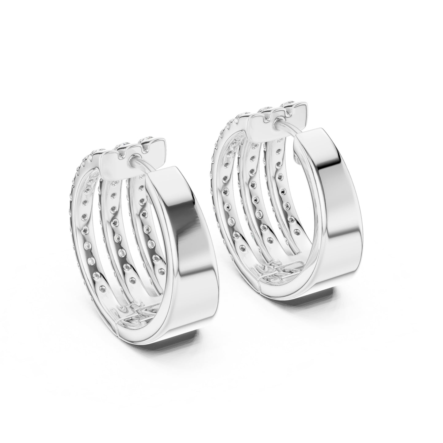 Round Huggie Lab Grown Diamond Earrings