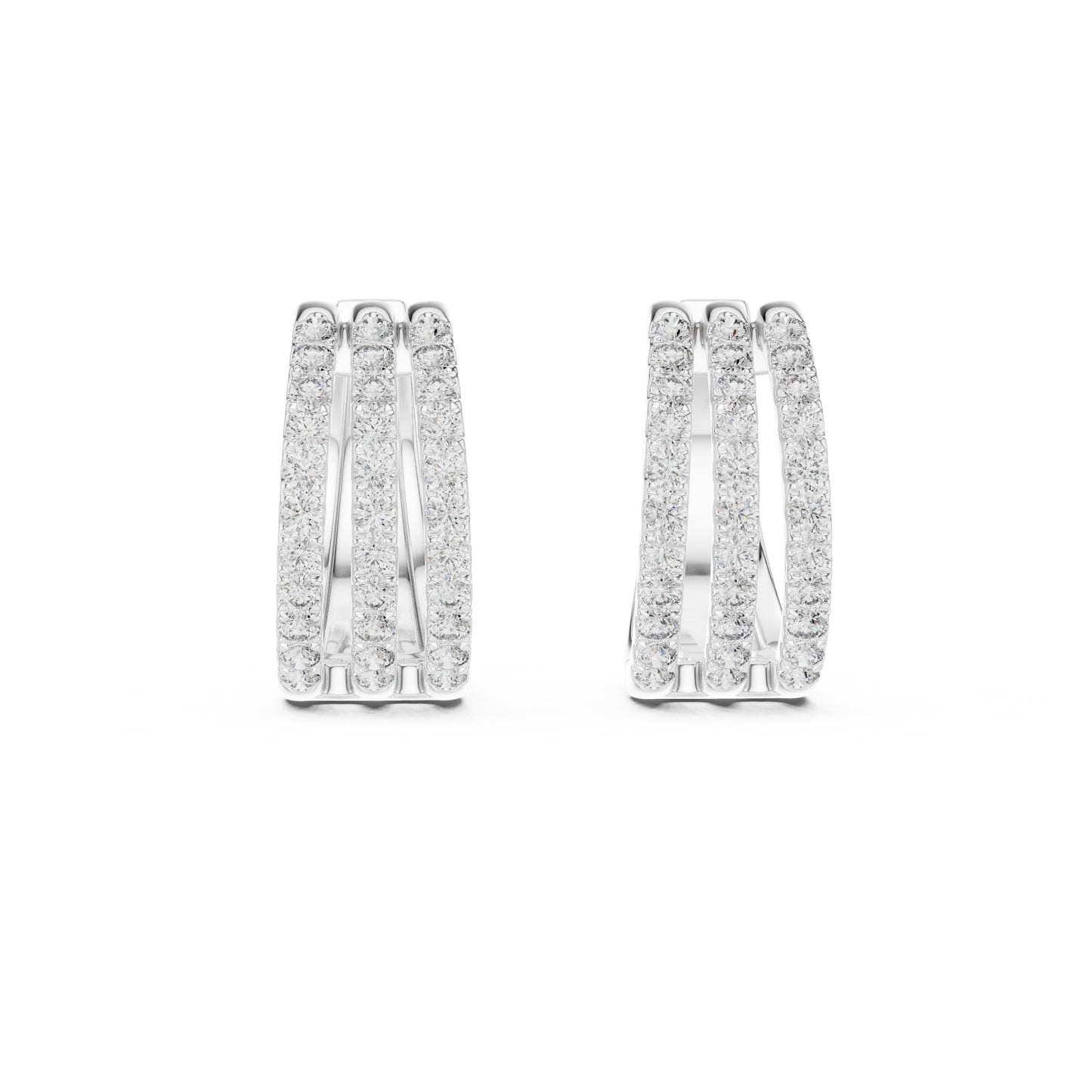 Round Huggie Lab Grown Diamond Earrings