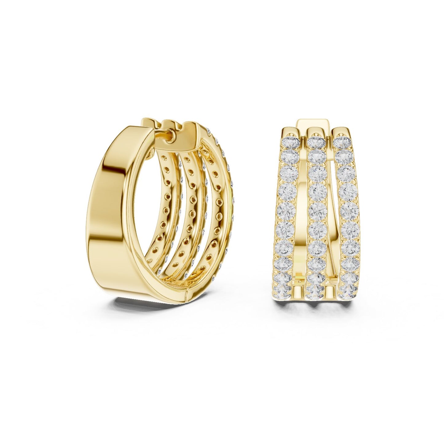Round Huggie Lab Grown Diamond Earrings
