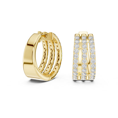 Round Huggie Lab Grown Diamond Earrings