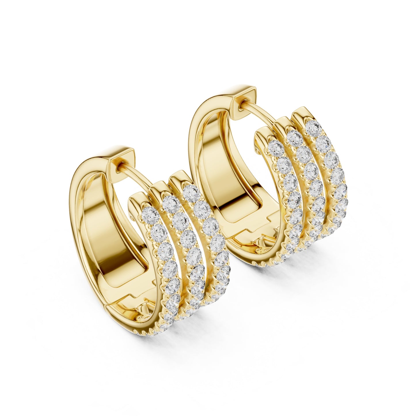 Round Huggie Lab Grown Diamond Earrings