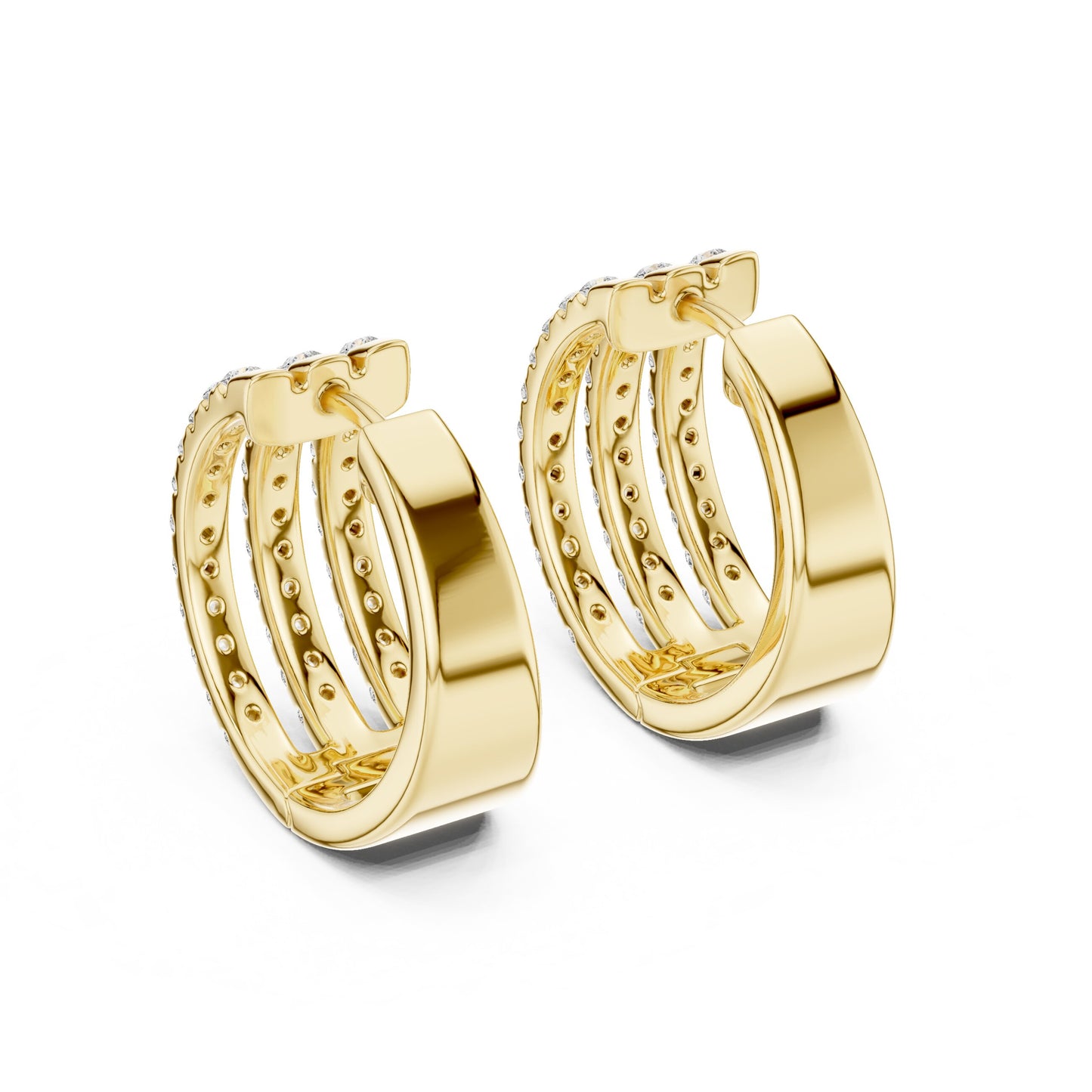 Round Huggie Lab Grown Diamond Earrings