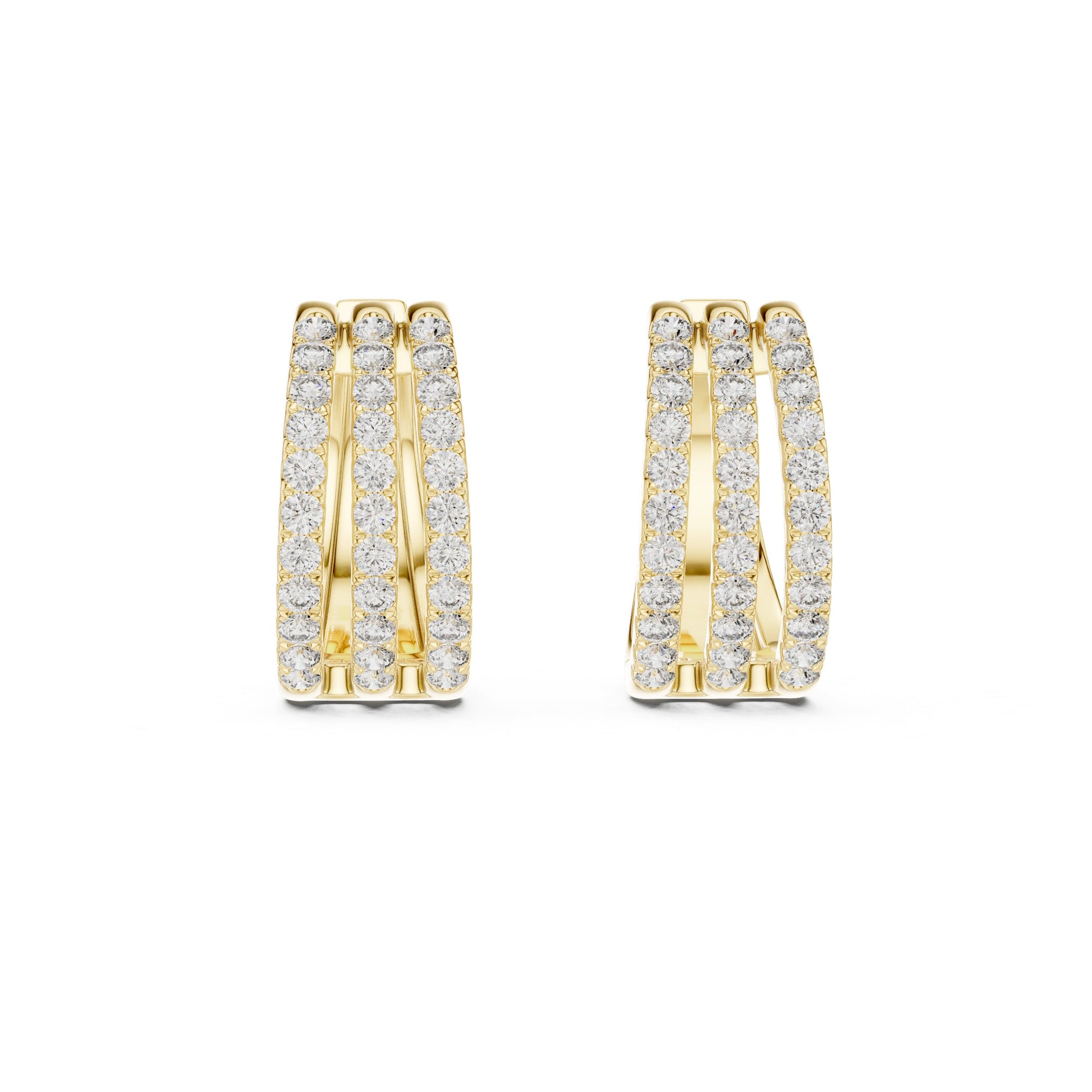 Round Huggie Lab Grown Diamond Earrings