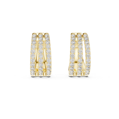 Round Huggie Lab Grown Diamond Earrings