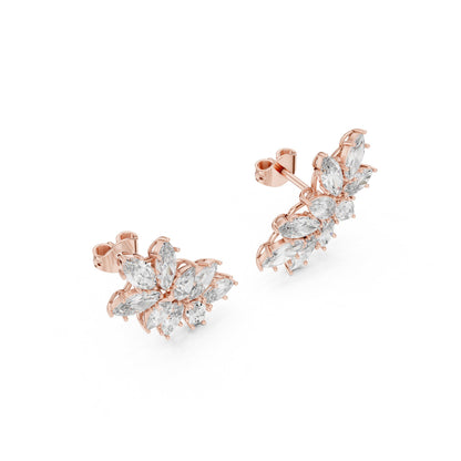 Mixed Shape Lab Grown Diamond Cluster Earrings