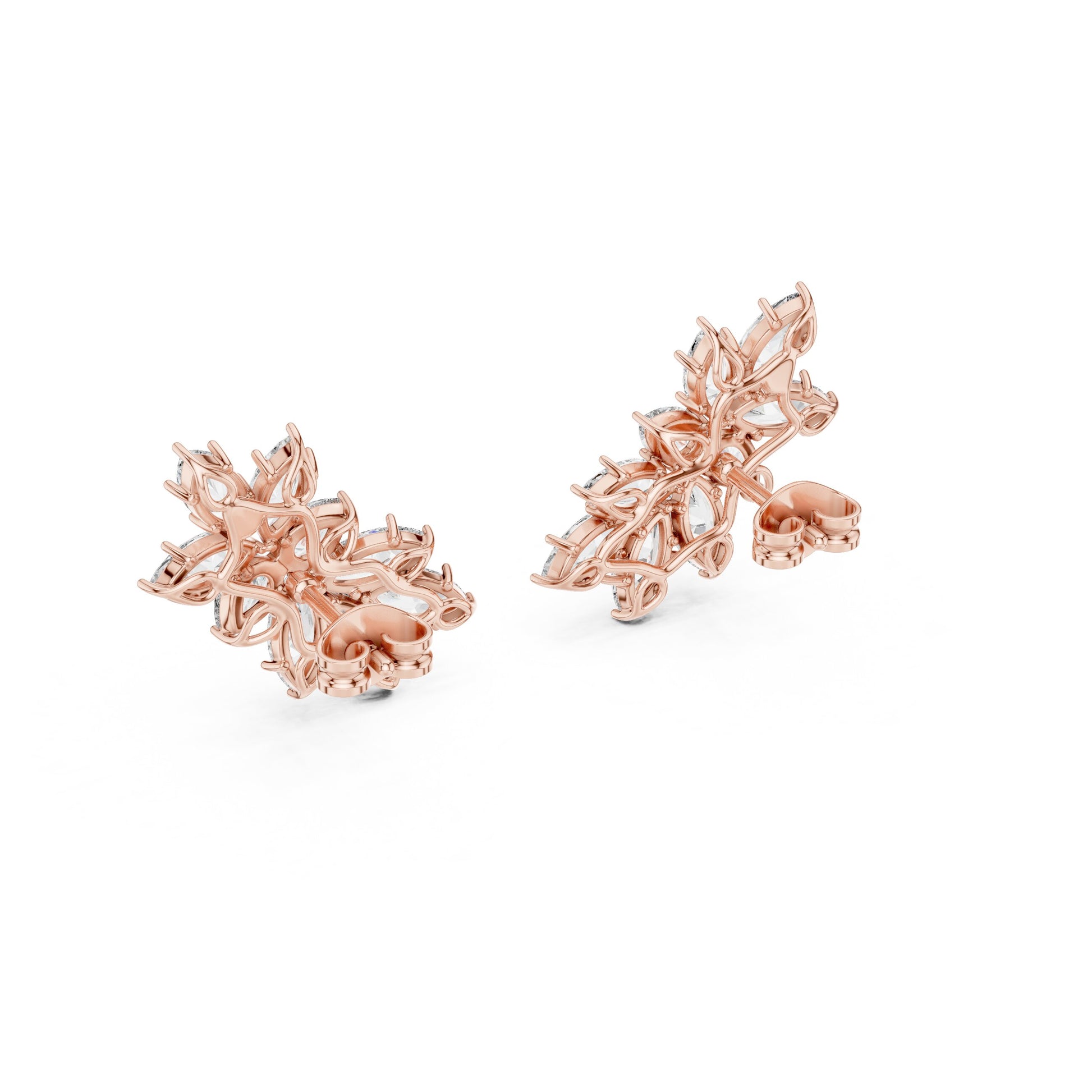 Mixed Shape Lab Grown Diamond Cluster Earrings