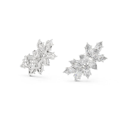 Mixed Shape Lab Grown Diamond Cluster Earrings