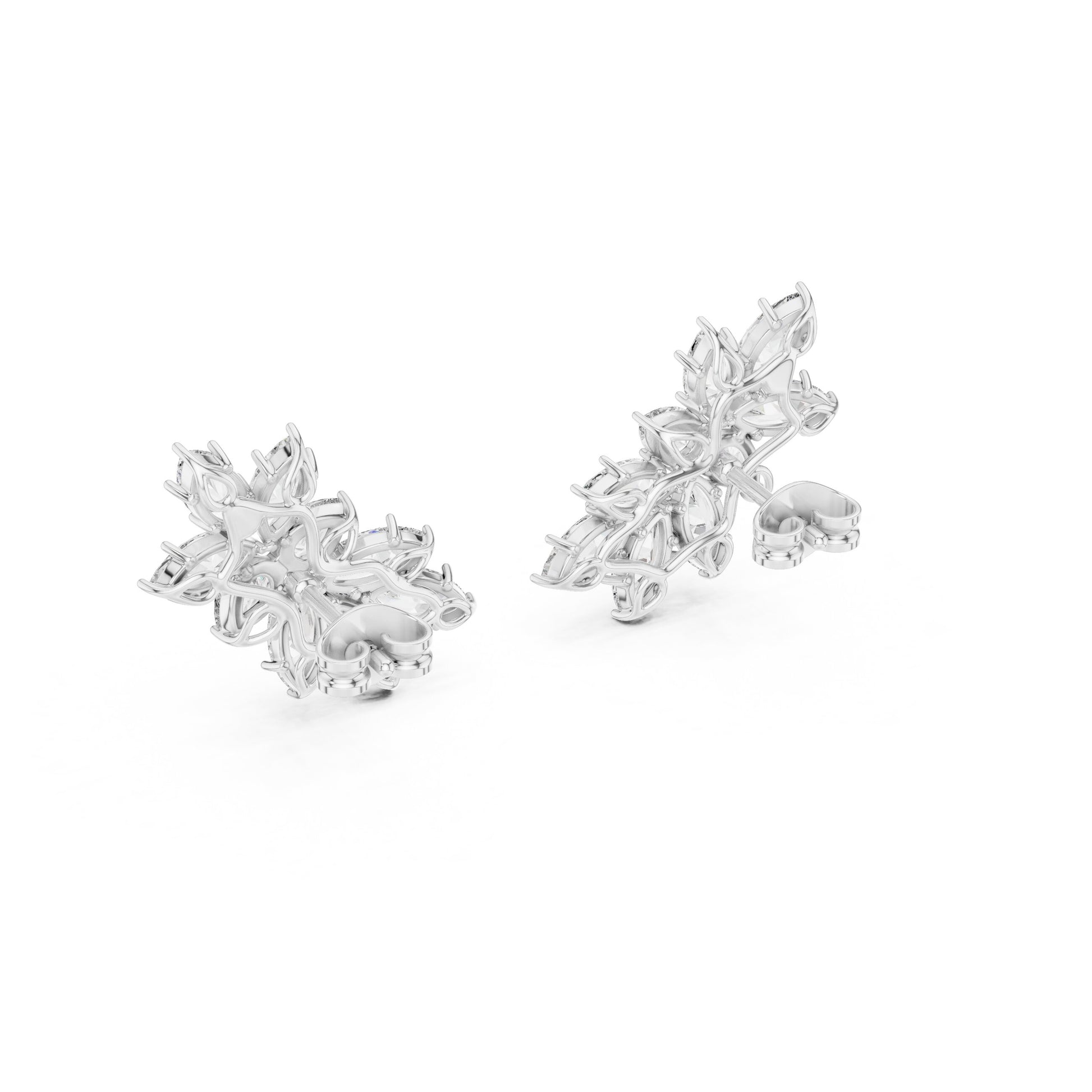 Mixed Shape Lab Grown Diamond Cluster Earrings
