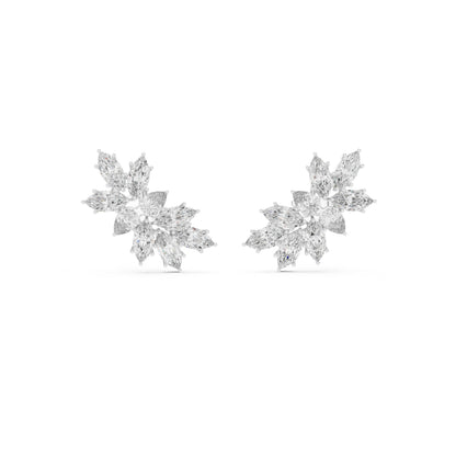 Mixed Shape Lab Grown Diamond Cluster Earrings