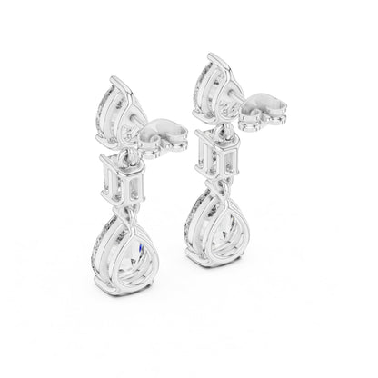 Mixed Shape Lab Grown Diamond Dangle Earrings