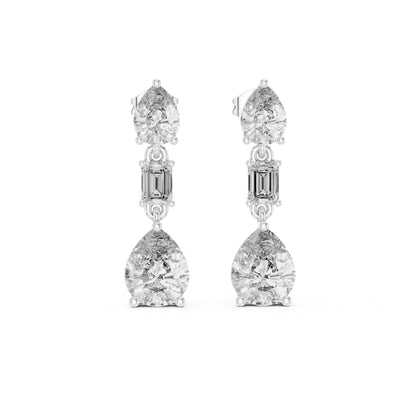 Mixed Shape Lab Grown Diamond Dangle Earrings
