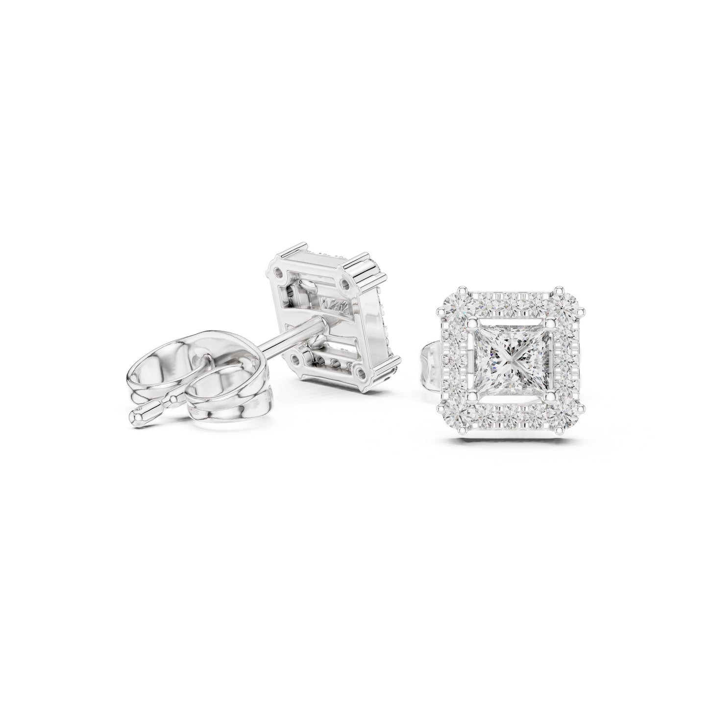 Mixed Shape Lab Grown Diamond Stud Earrings