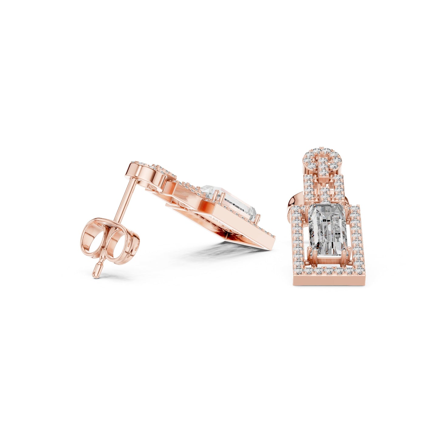 Mixed Shape Lab Grown Diamond Stud Earrings