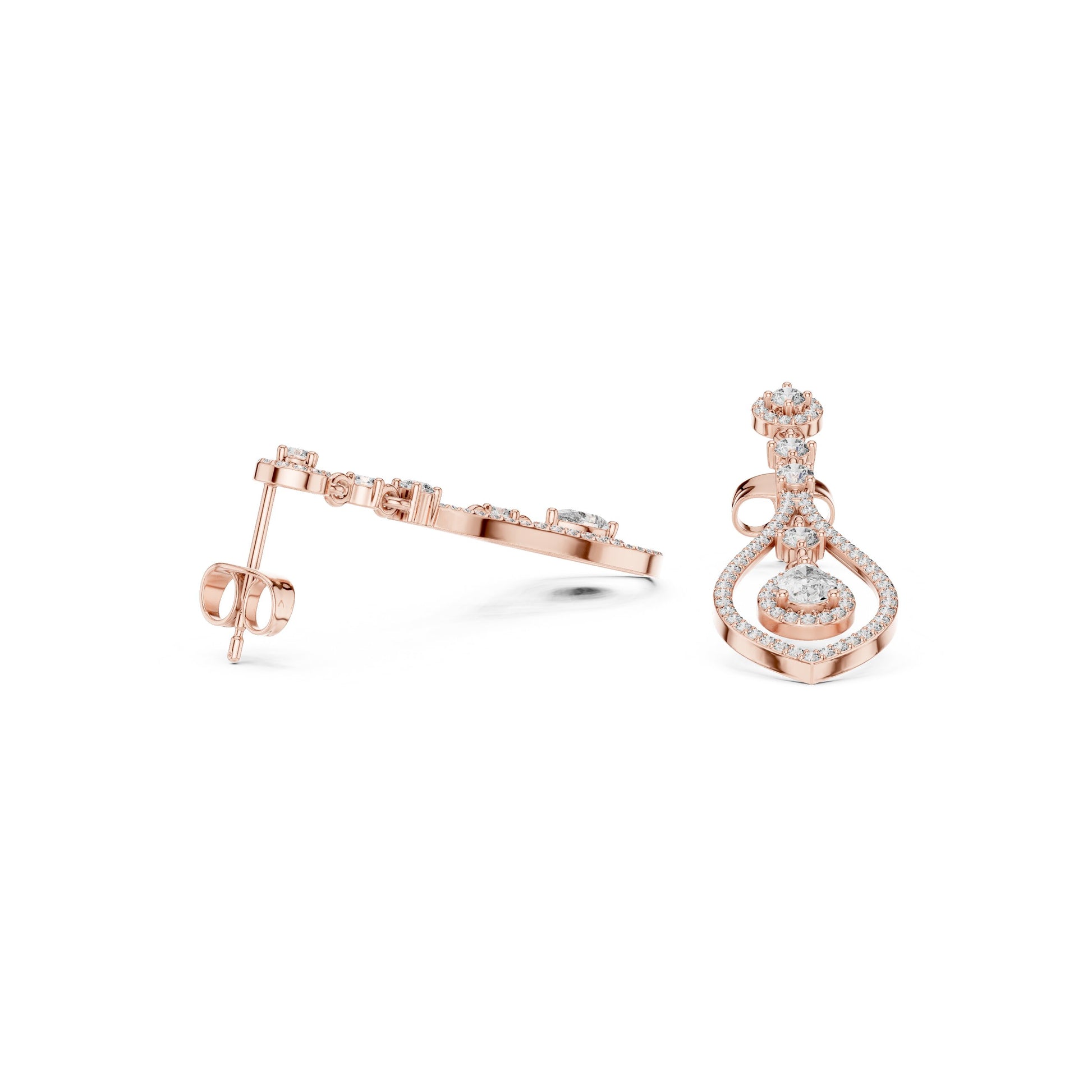 Mixed Shape Lab Grown Diamond Dangle Earrings
