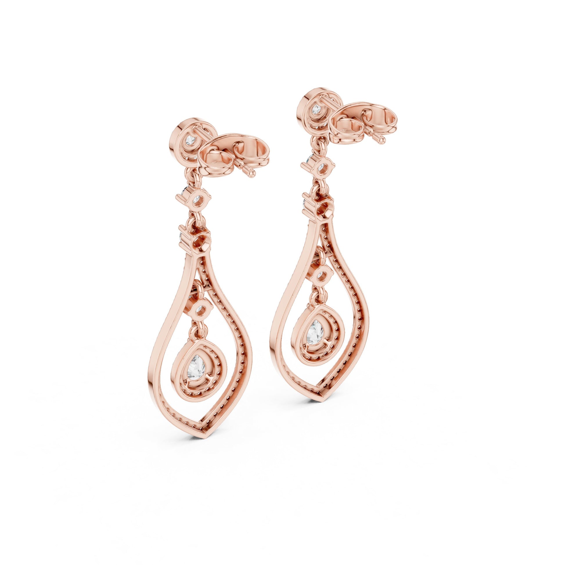 Mixed Shape Lab Grown Diamond Dangle Earrings