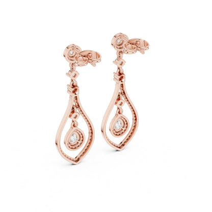 Mixed Shape Lab Grown Diamond Dangle Earrings