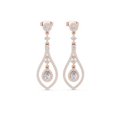 Mixed Shape Lab Grown Diamond Dangle Earrings
