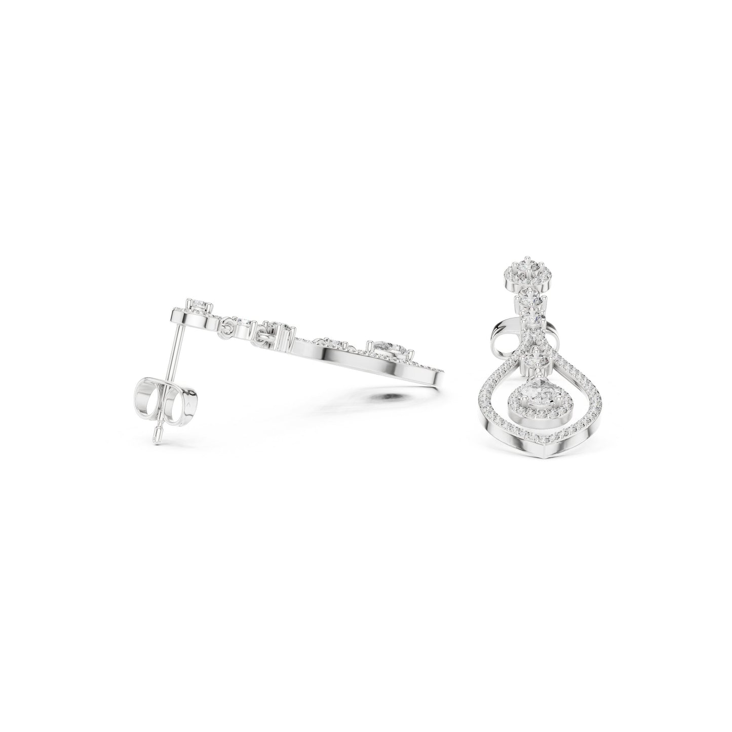 Mixed Shape Lab Grown Diamond Dangle Earrings