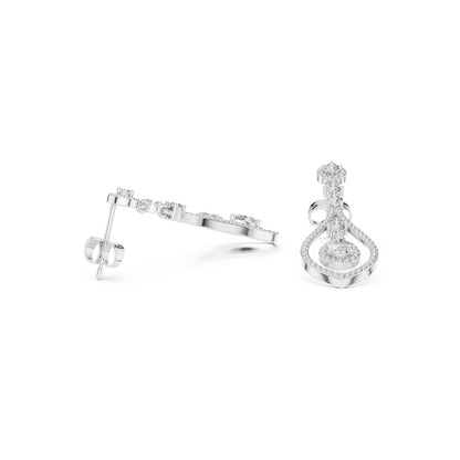 Mixed Shape Lab Grown Diamond Dangle Earrings