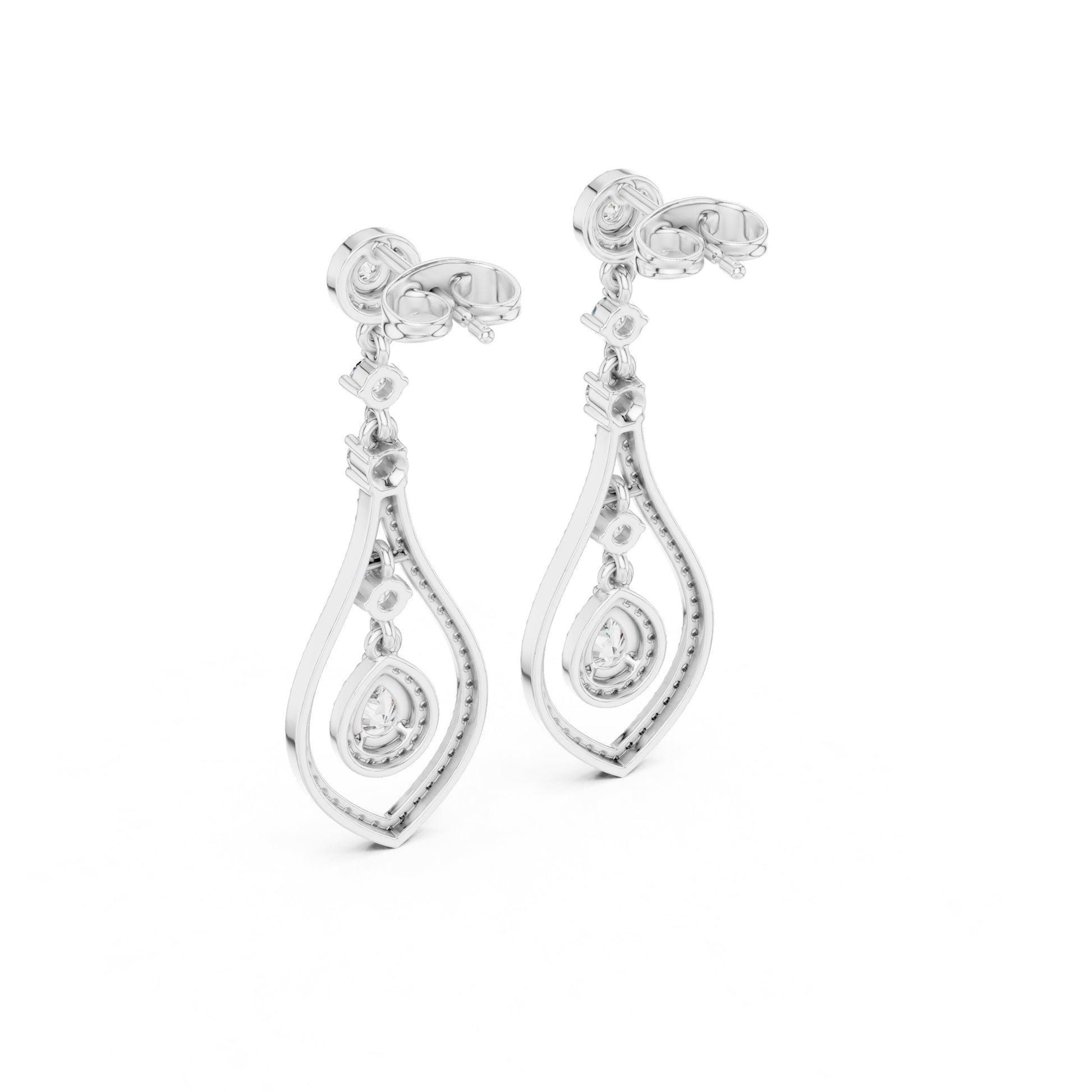 Mixed Shape Lab Grown Diamond Dangle Earrings