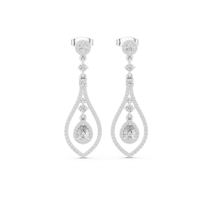 Mixed Shape Lab Grown Diamond Dangle Earrings