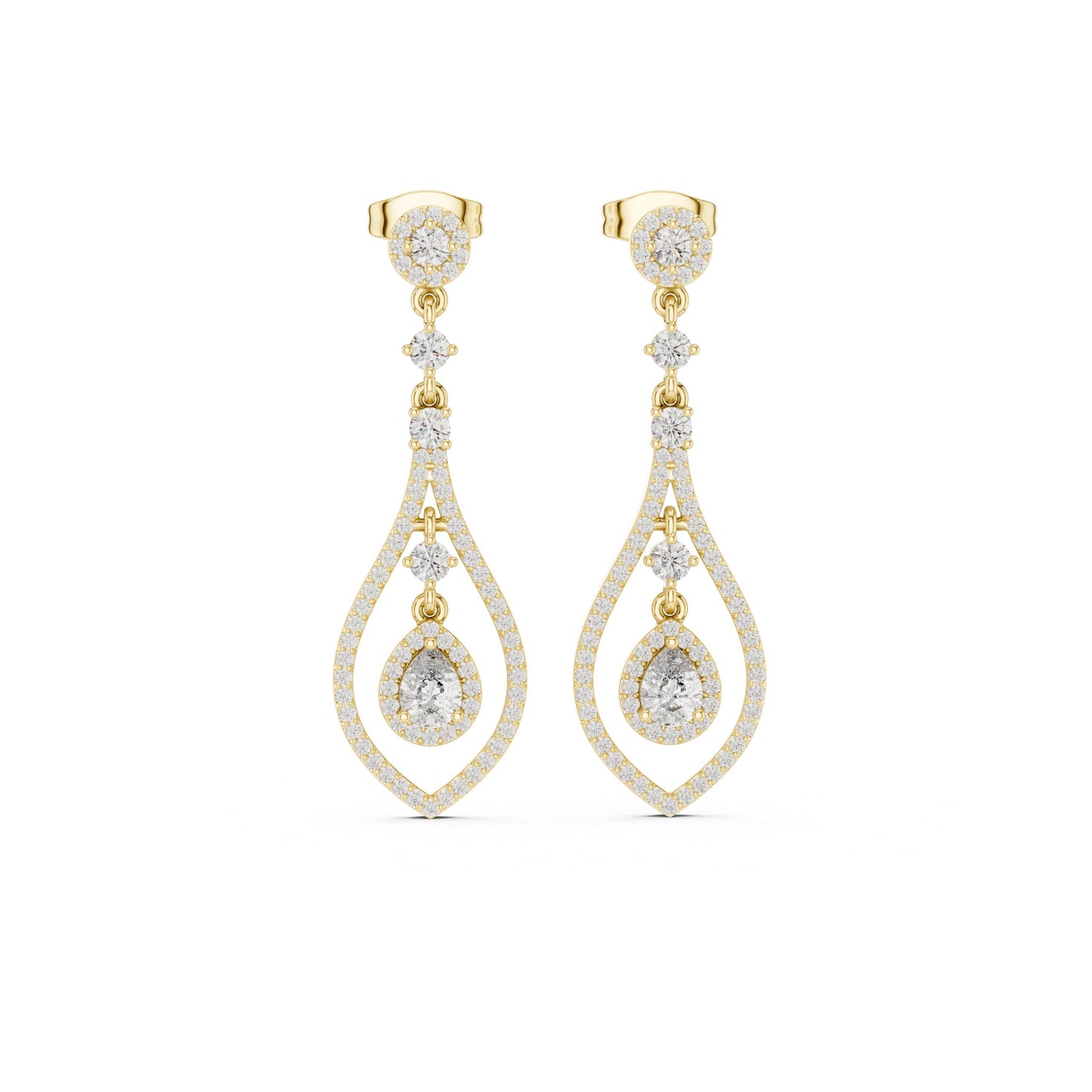 Mixed Shape Lab Grown Diamond Dangle Earrings