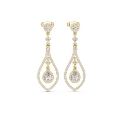 Mixed Shape Lab Grown Diamond Dangle Earrings