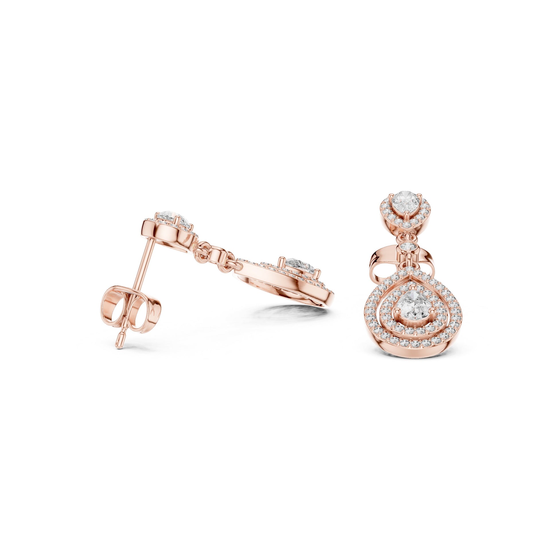 Mixed Shape Lab Grown Diamond Dangle Earrings