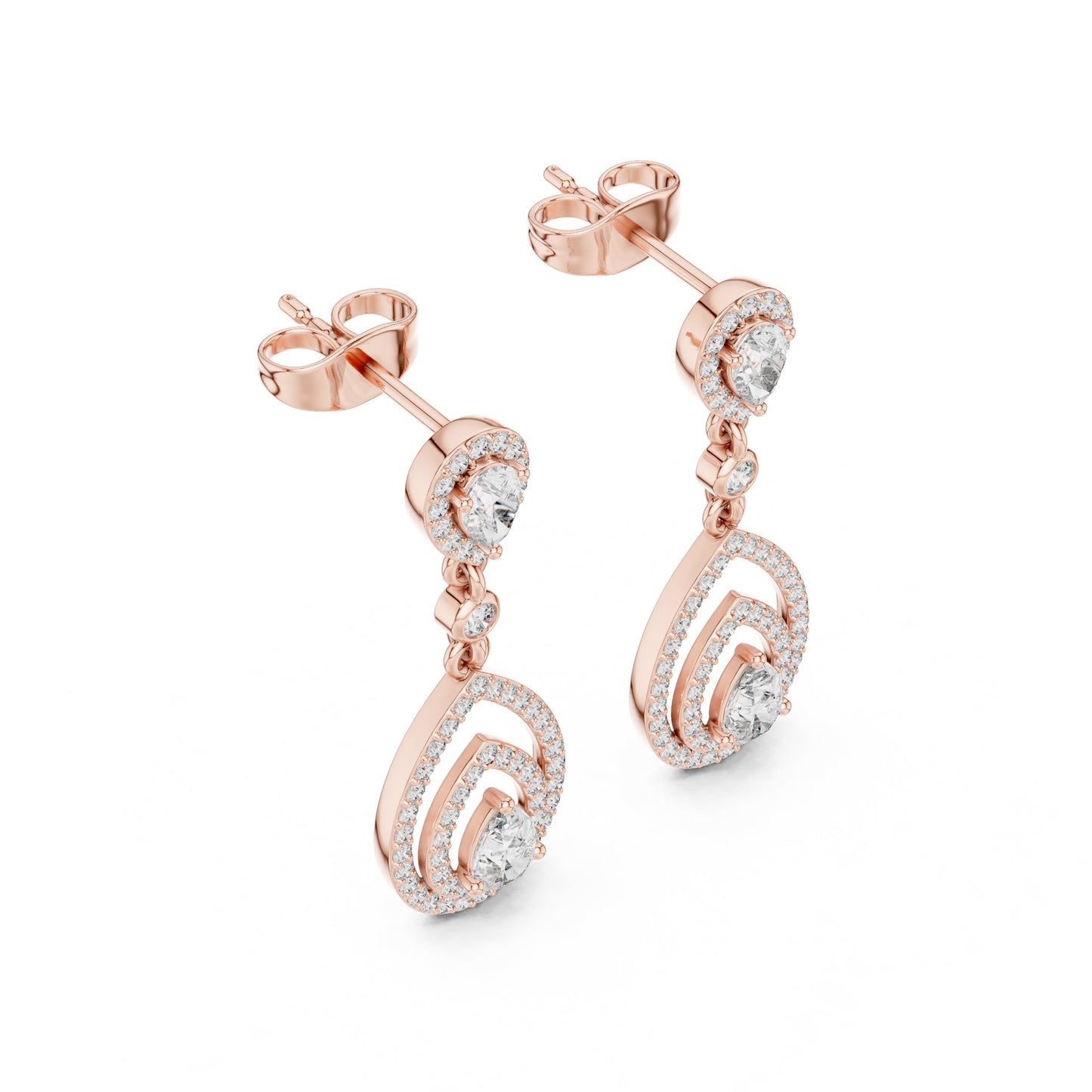 Mixed Shape Lab Grown Diamond Dangle Earrings