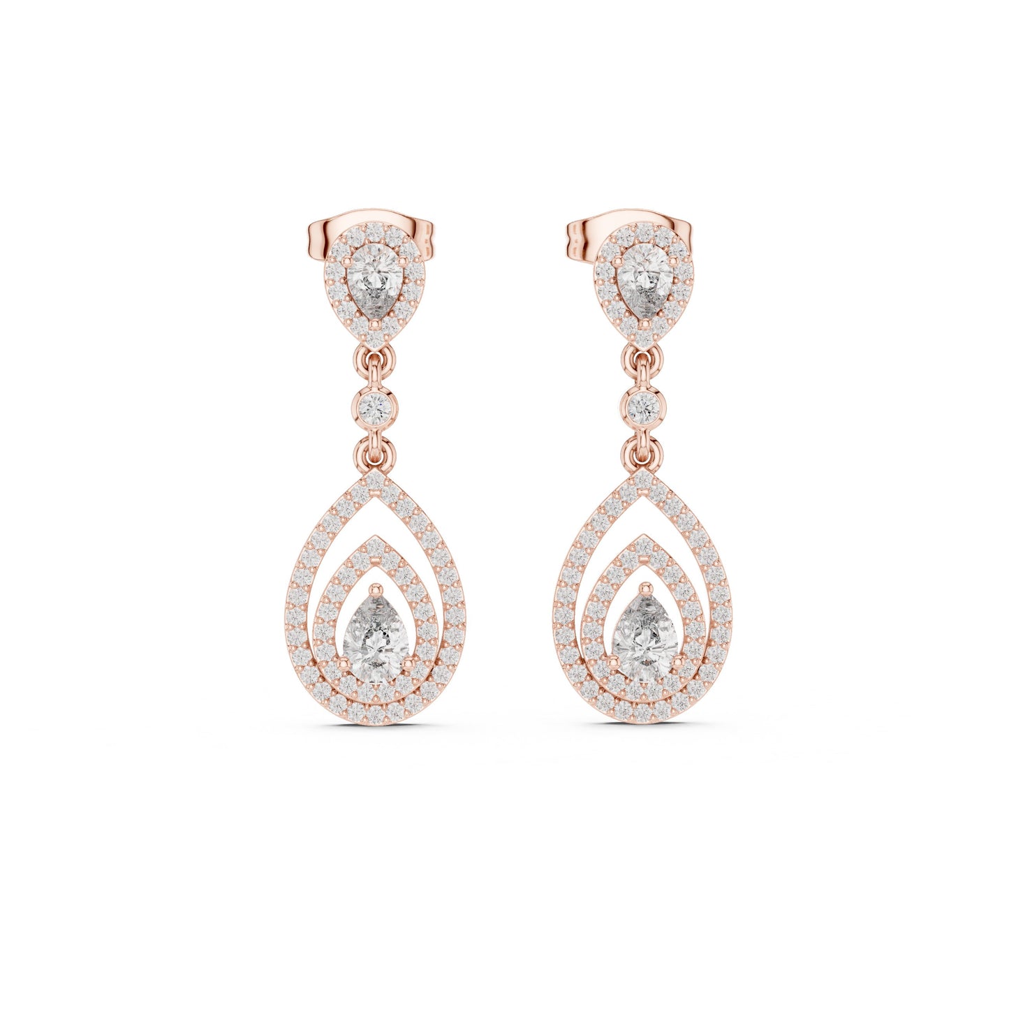 Mixed Shape Lab Grown Diamond Dangle Earrings