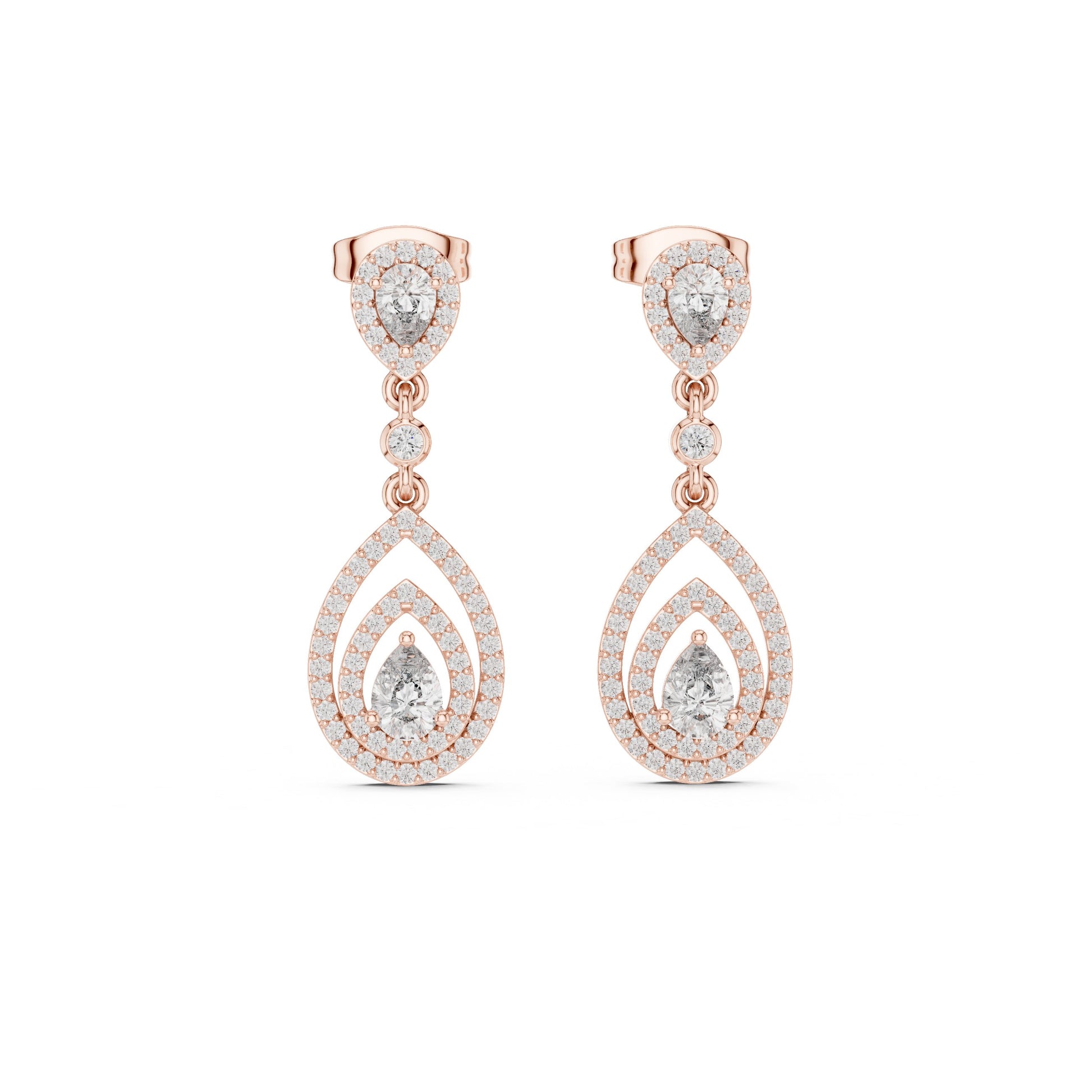 Mixed Shape Lab Grown Diamond Dangle Earrings