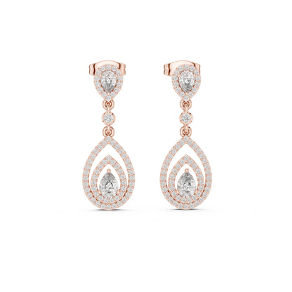 Mixed Shape Lab Grown Diamond Dangle Earrings