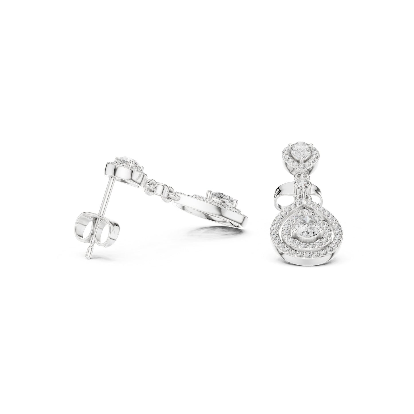 Mixed Shape Lab Grown Diamond Dangle Earrings