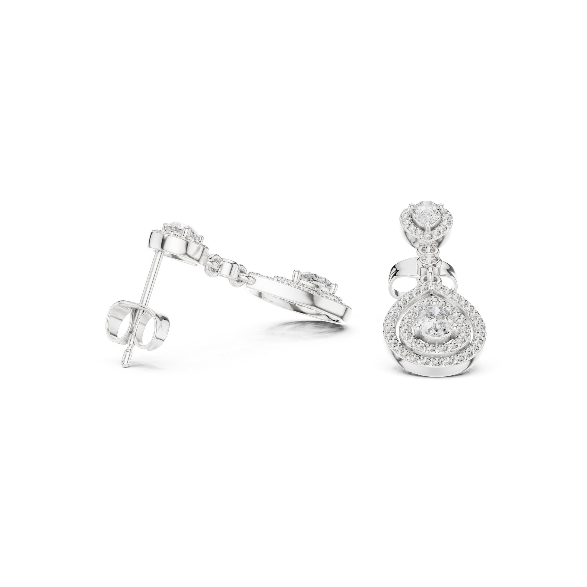 Mixed Shape Lab Grown Diamond Dangle Earrings