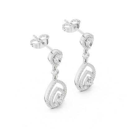 Mixed Shape Lab Grown Diamond Dangle Earrings