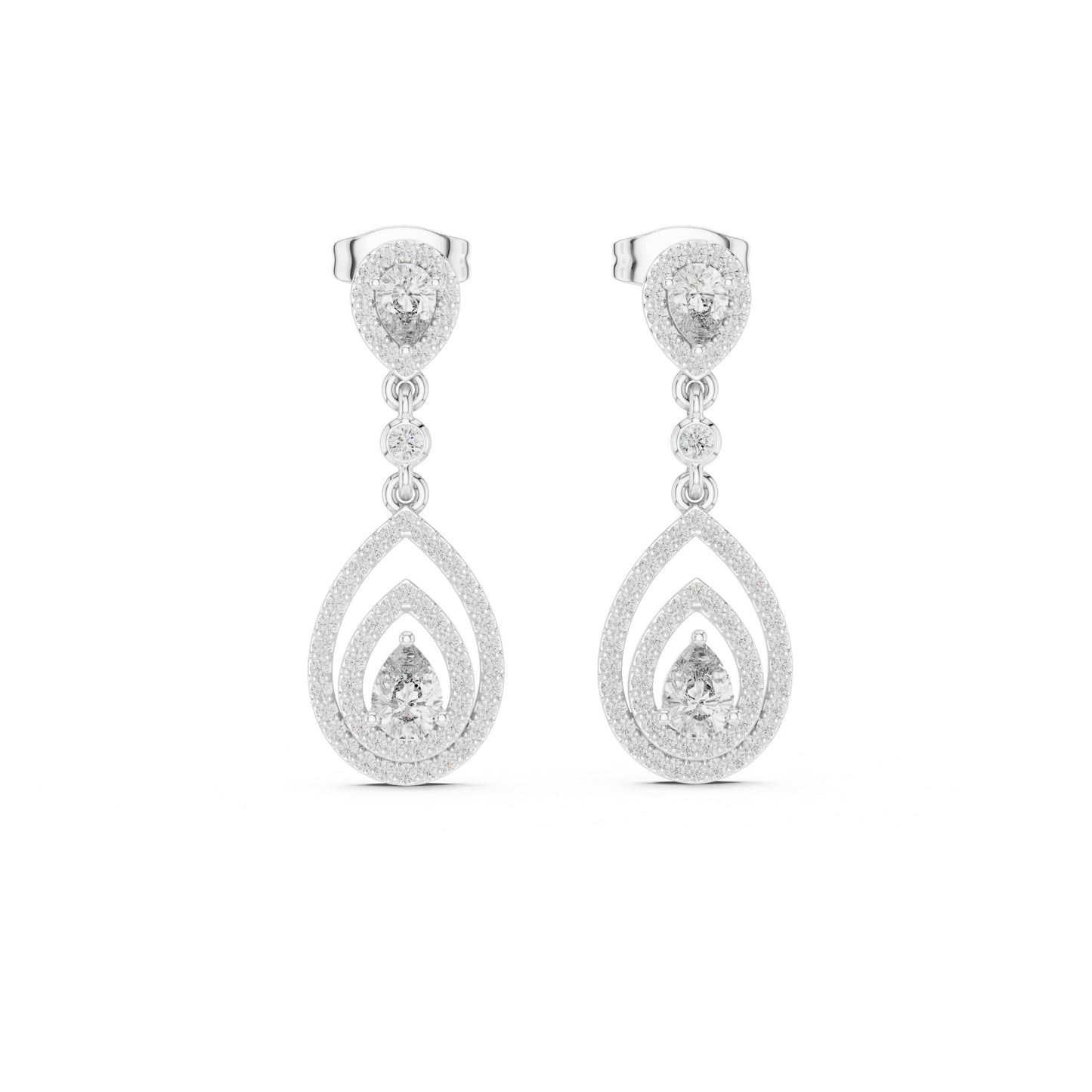 Mixed Shape Lab Grown Diamond Dangle Earrings