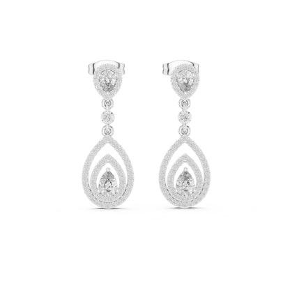 Mixed Shape Lab Grown Diamond Dangle Earrings