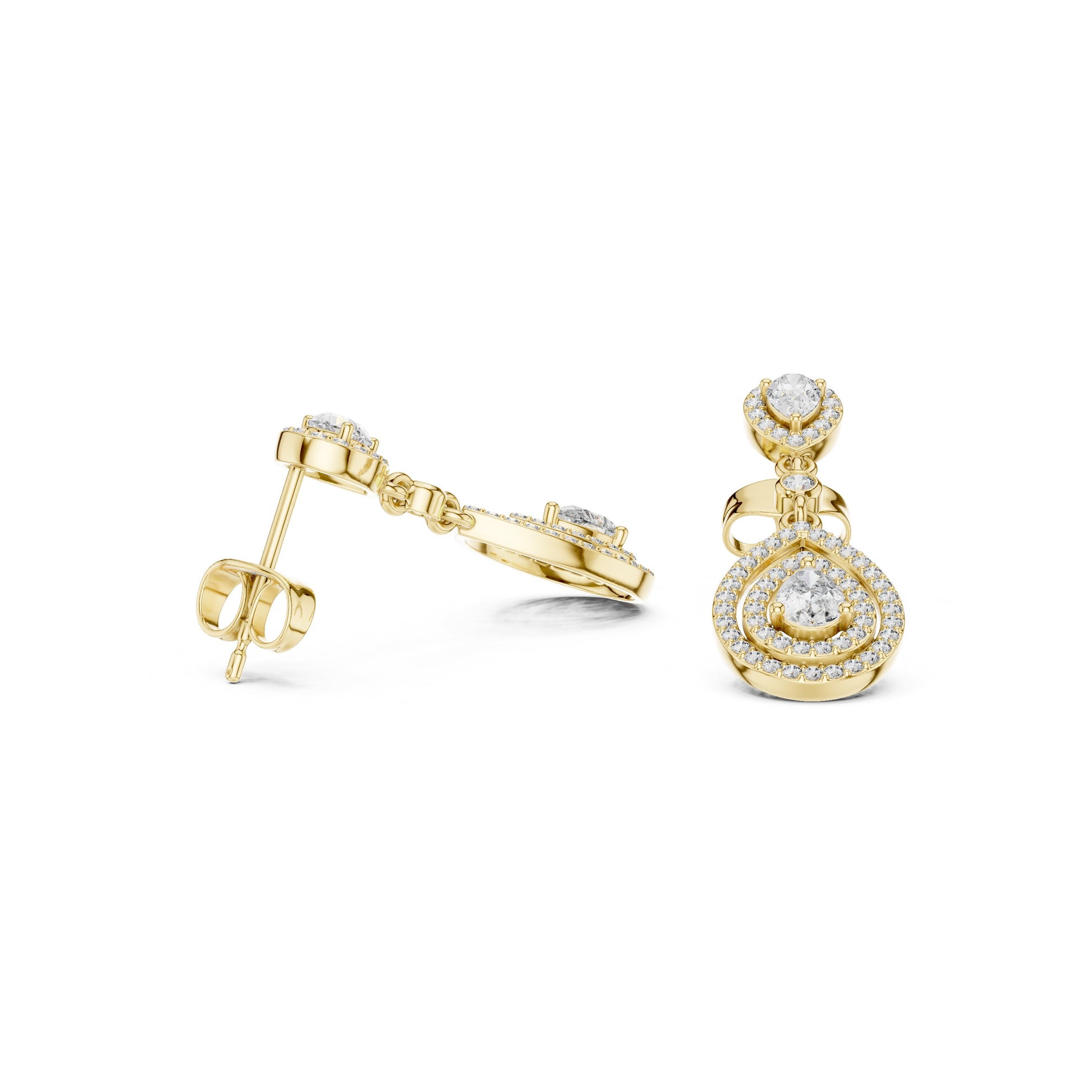 Mixed Shape Lab Grown Diamond Dangle Earrings