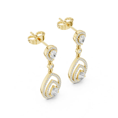 Mixed Shape Lab Grown Diamond Dangle Earrings