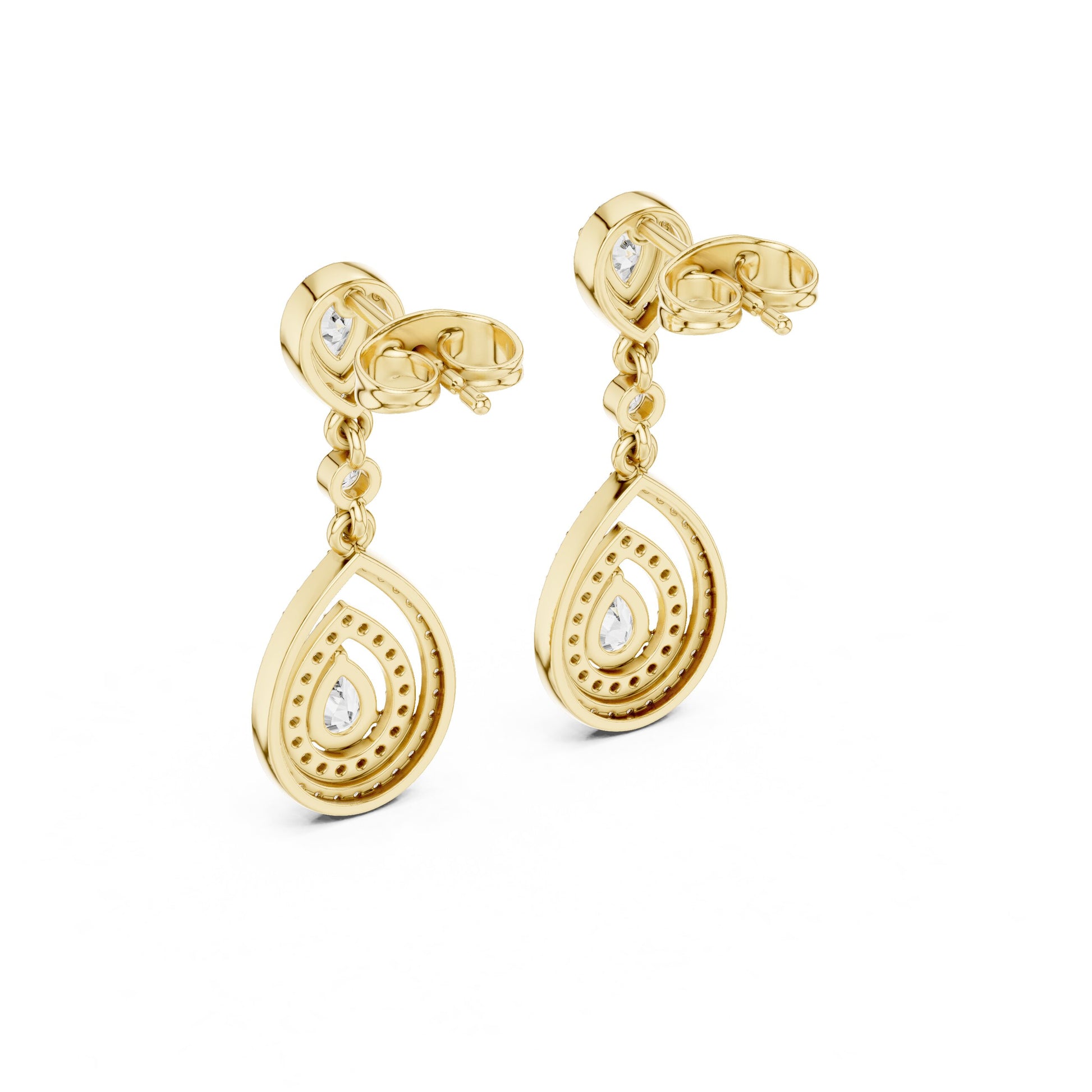 Mixed Shape Lab Grown Diamond Dangle Earrings