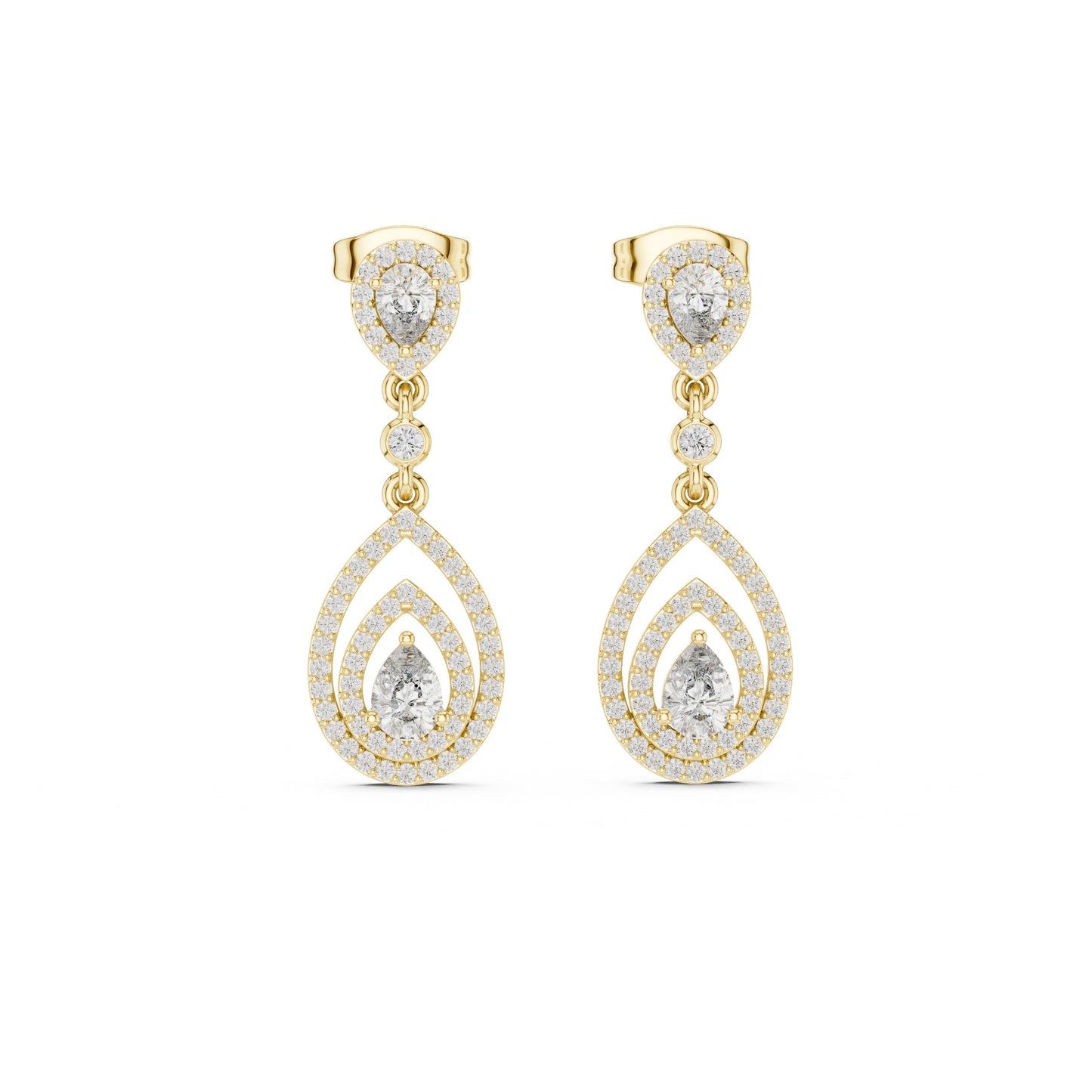 Mixed Shape Lab Grown Diamond Dangle Earrings