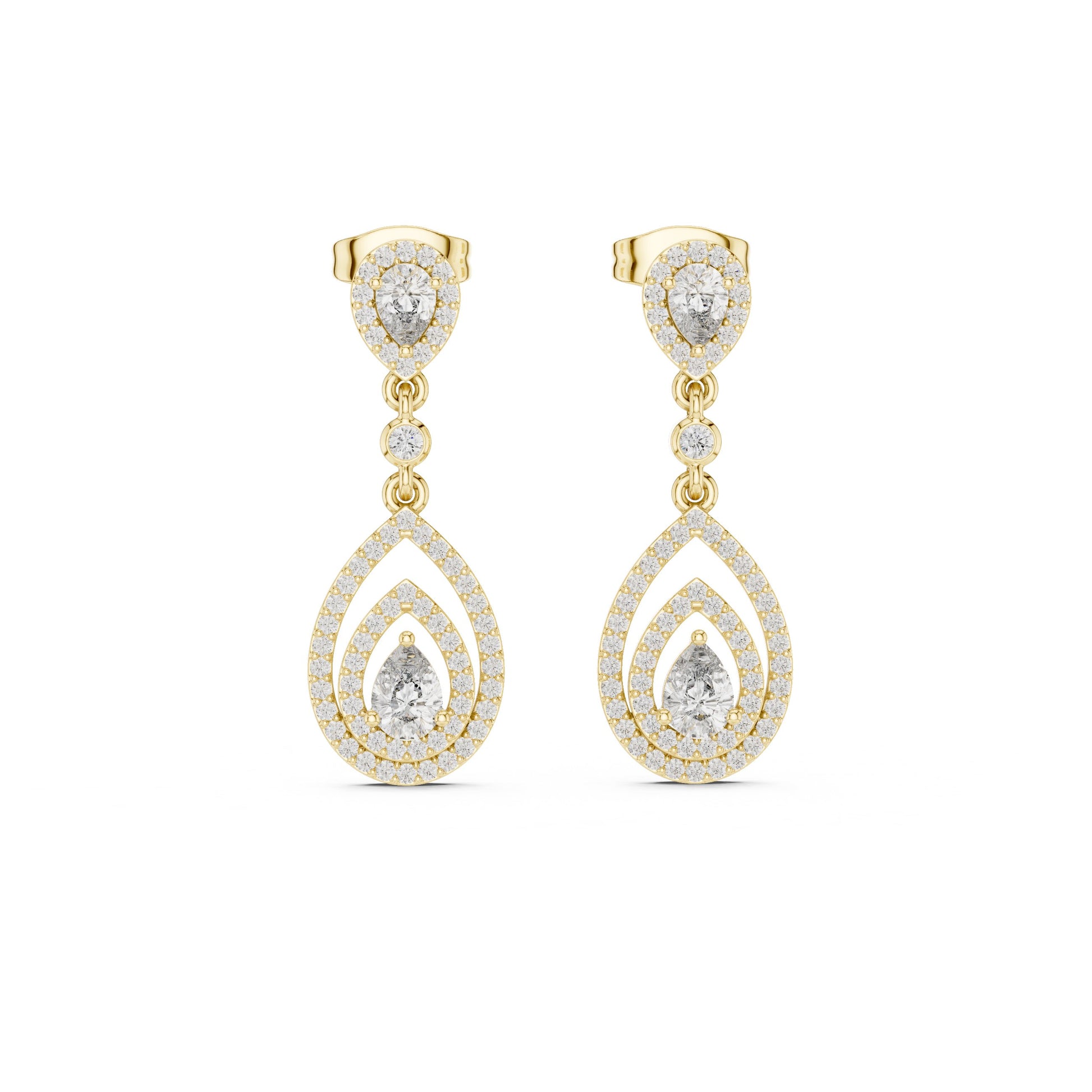 Mixed Shape Lab Grown Diamond Dangle Earrings