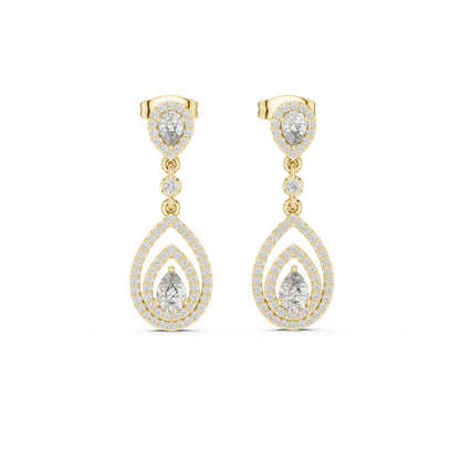 Mixed Shape Lab Grown Diamond Dangle Earrings