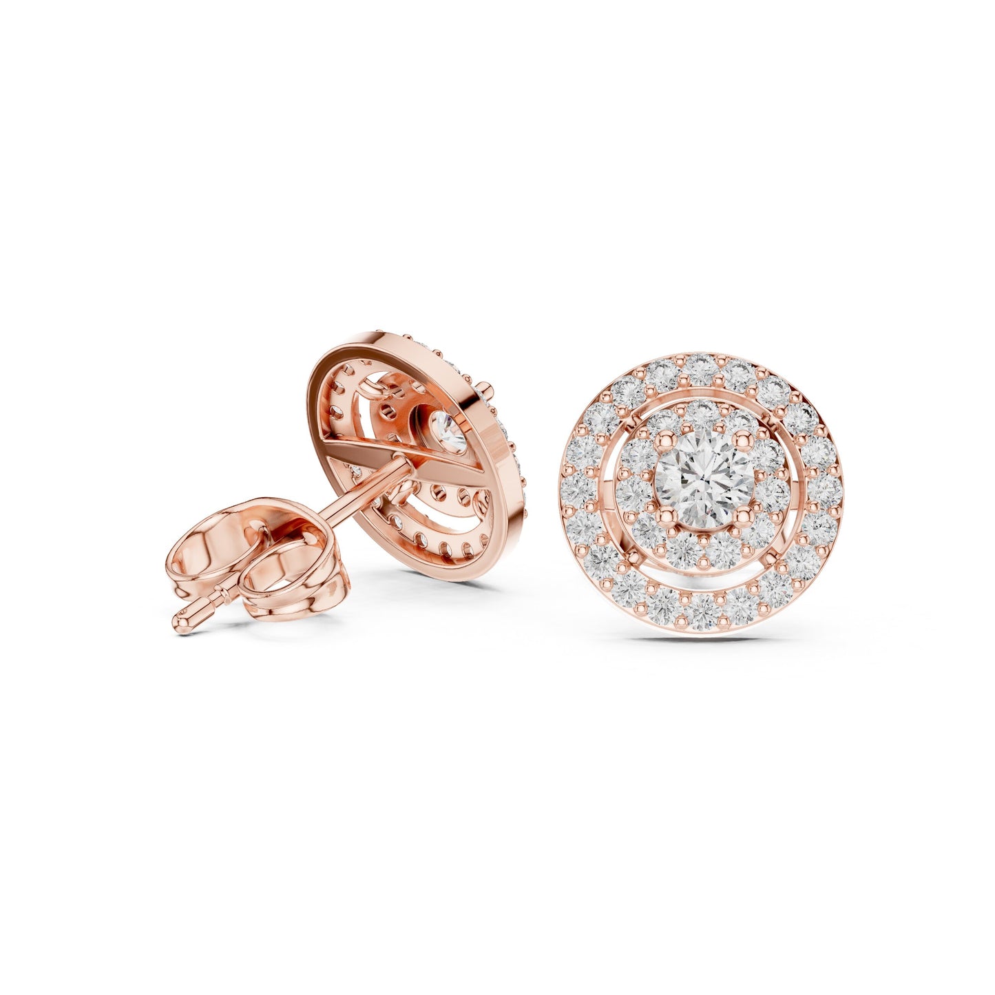 Round Stud Lab Grown Diamond Earrings
