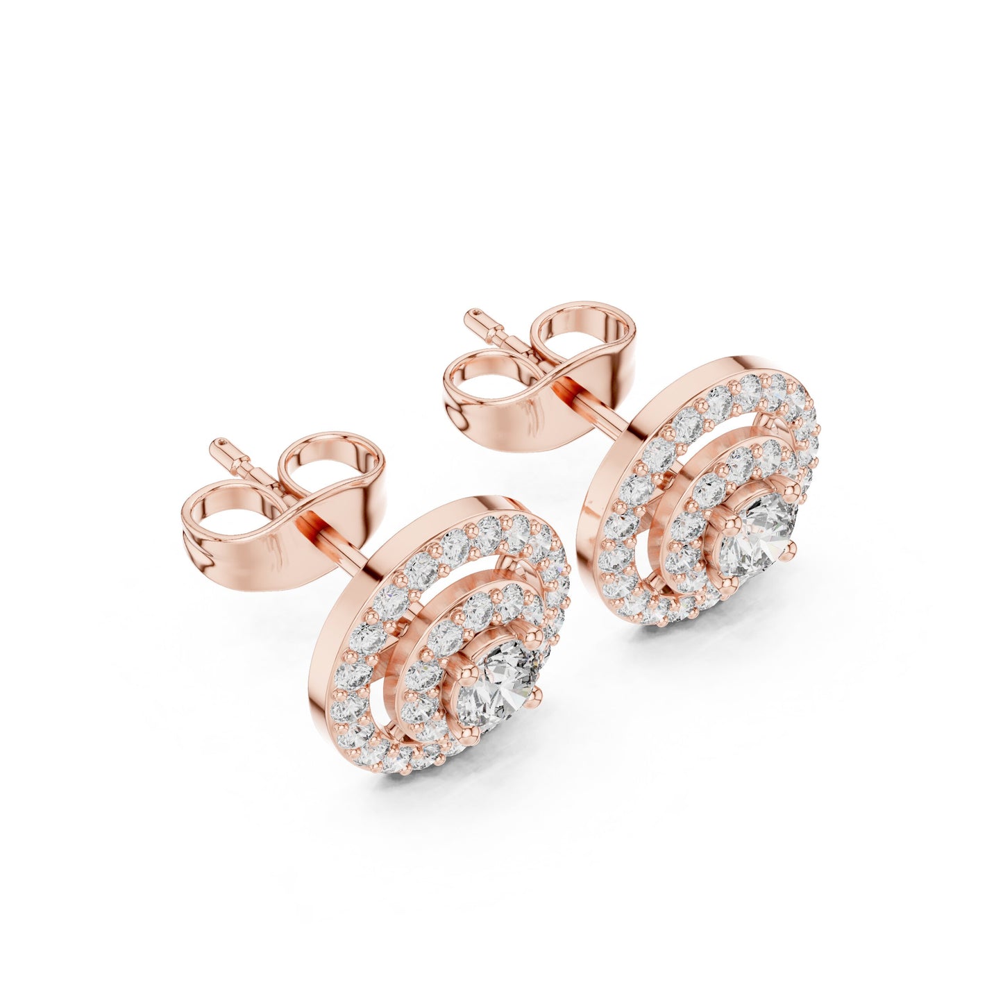 Round Stud Lab Grown Diamond Earrings