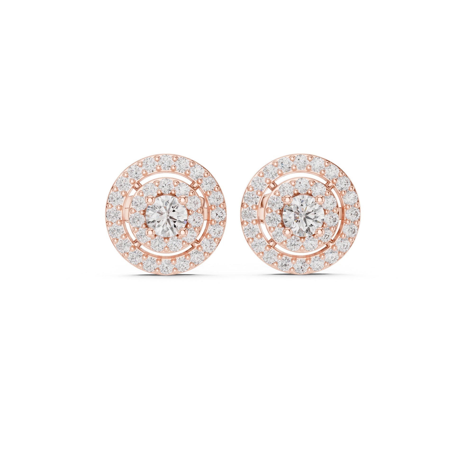 Round Stud Lab Grown Diamond Earrings