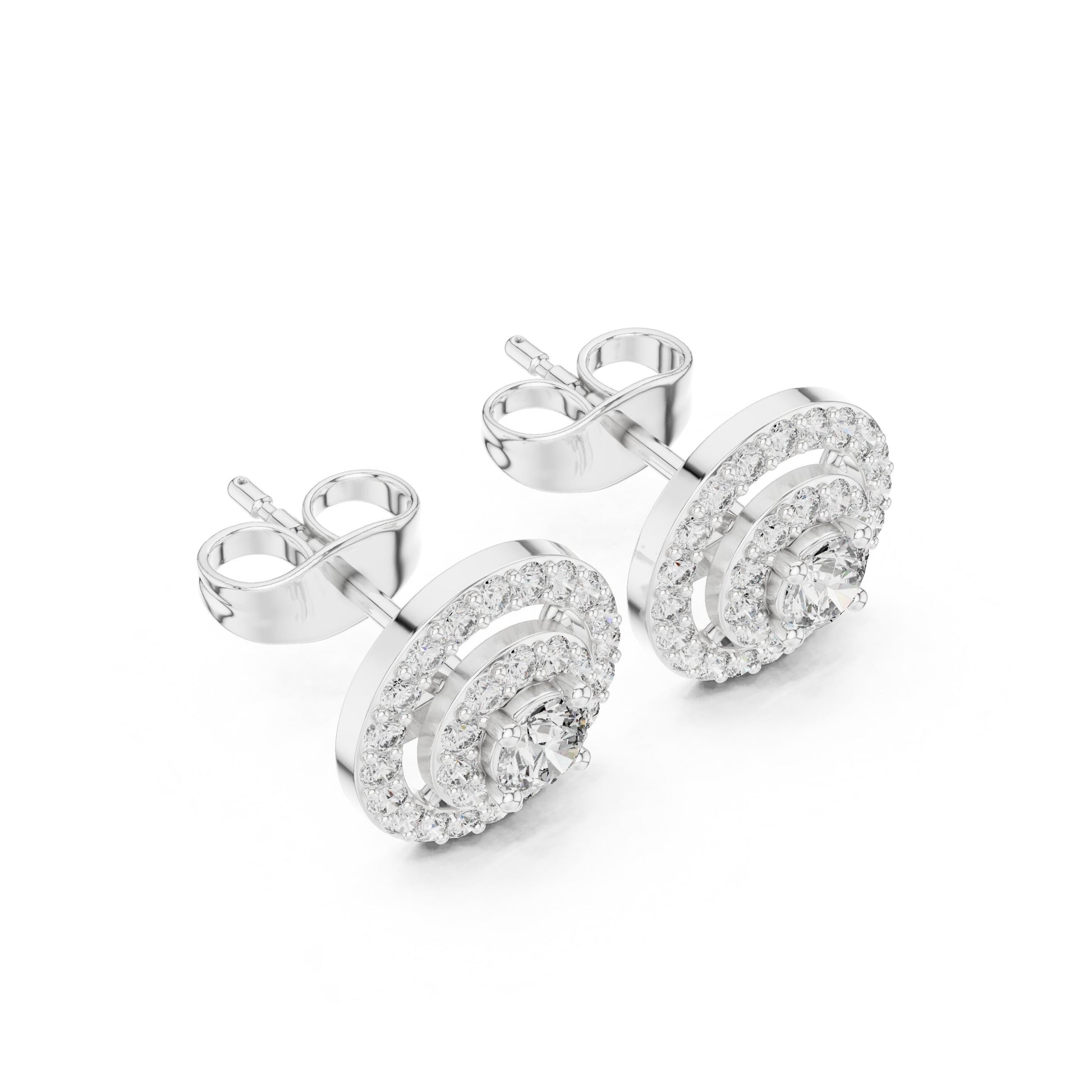 Round Stud Lab Grown Diamond Earrings