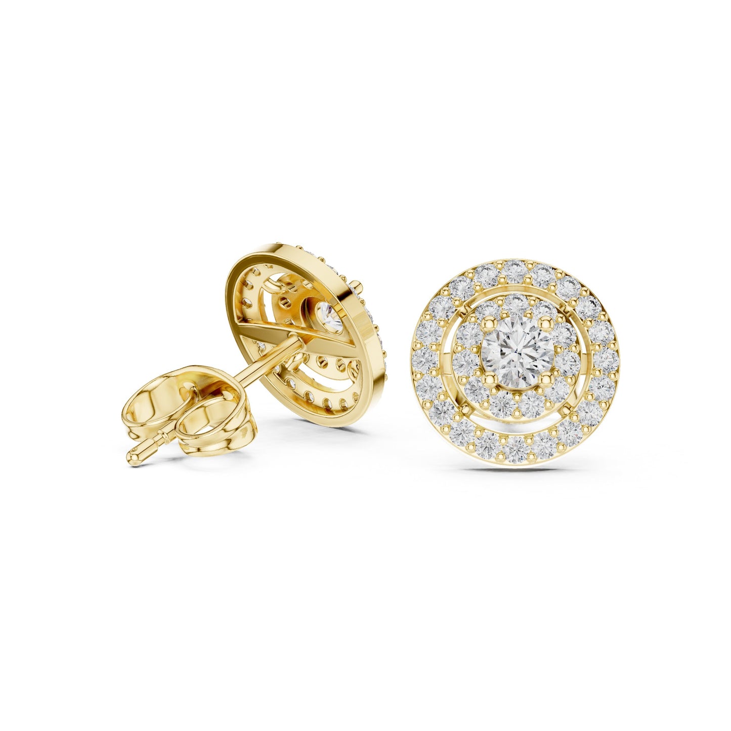 Round Stud Lab Grown Diamond Earrings