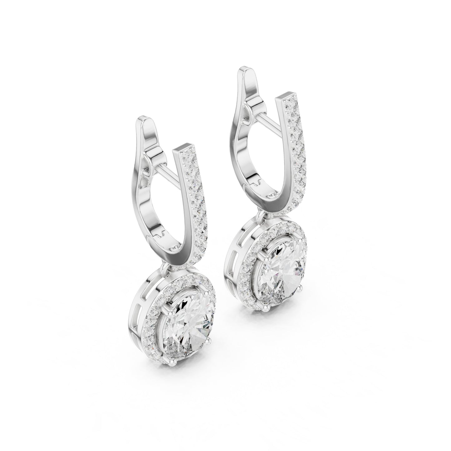 Round Jacket Lab Grown Diamond Earrings