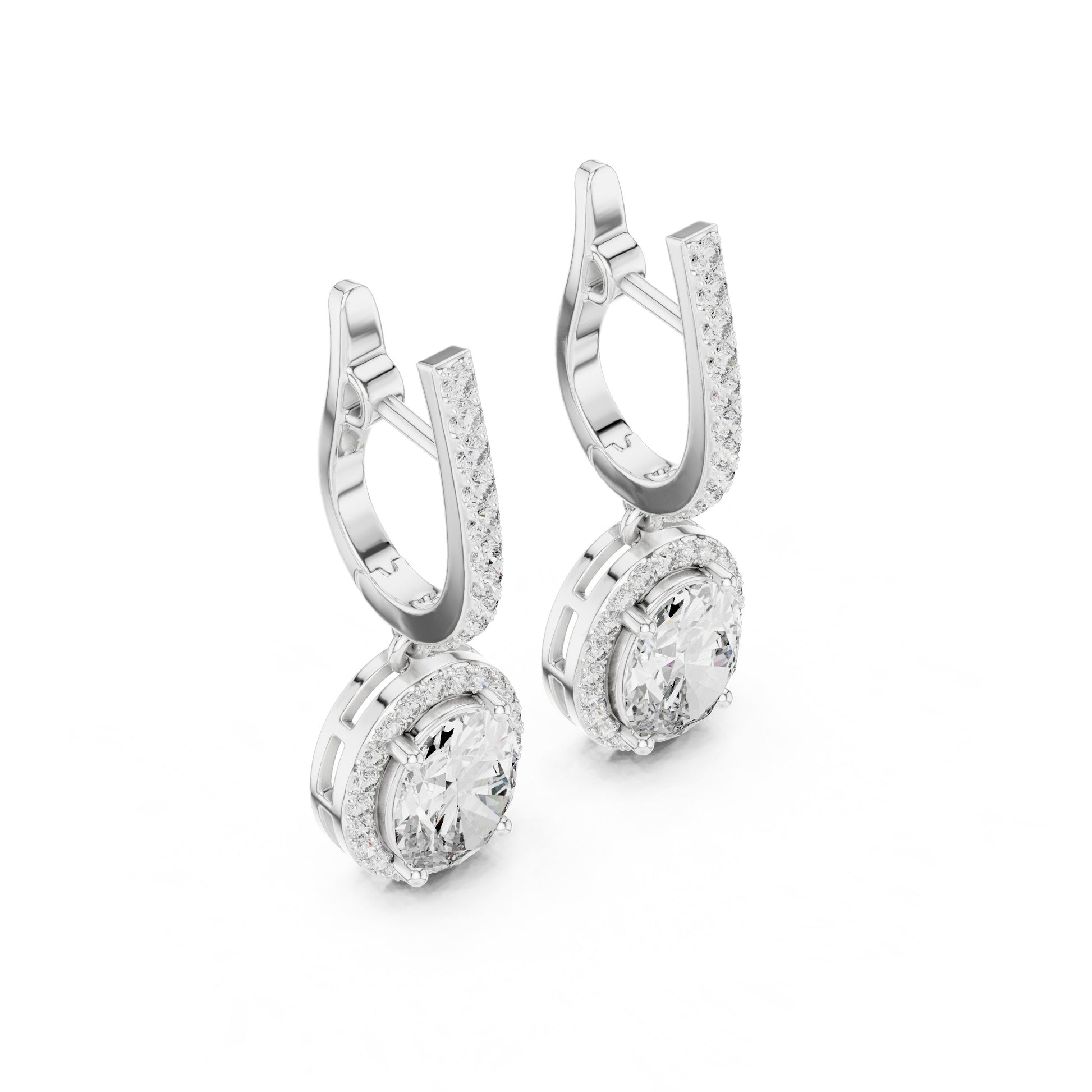 Round Jacket Lab Grown Diamond Earrings